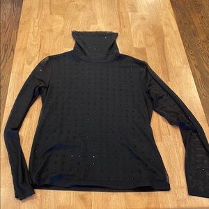 Black Turtleneck with Rhinestone Accents